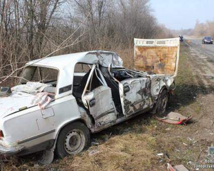 Манёвр стоил жизни: вблизи Запорожья «ВАЗ» столкнулся с грузовиком (фото)