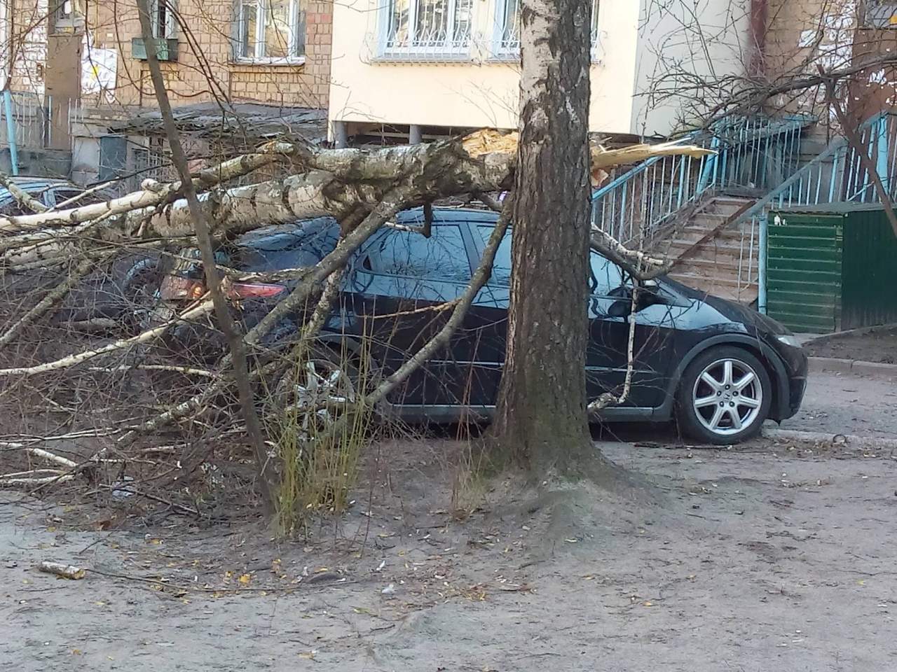 Последствия ураганного ветра в столице: отсутствие электричества, поваленные деревья и поврежденные автомобили (фото)