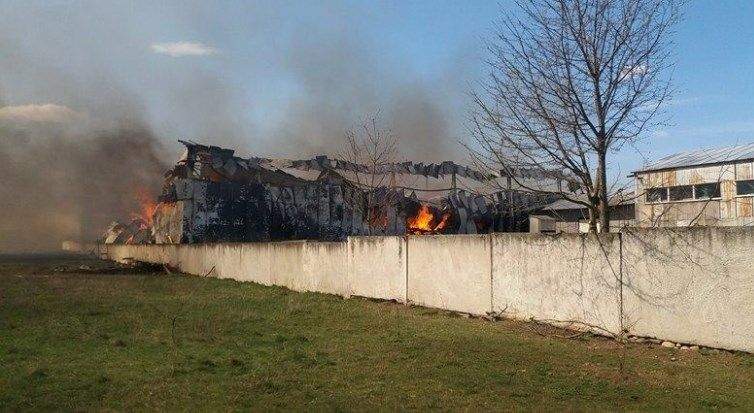 Масштабный пожар в Ивано-Франковской области произошел на мебельной фабрике (фото)