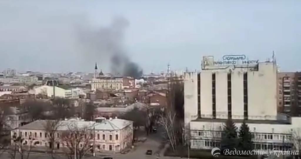 В центре Харькова вспыхнул пожар (видео)