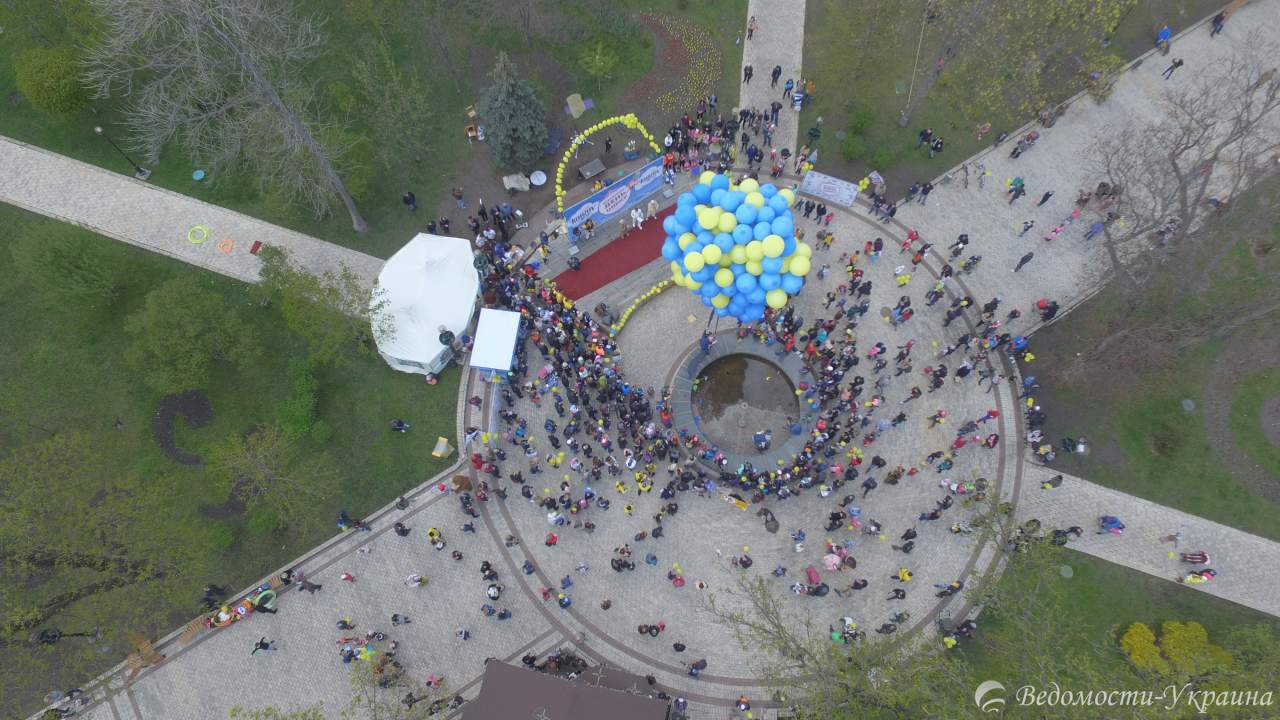 Акция "Цирк без животных" в Киеве с высоты птичьего полёта (видео)