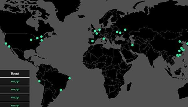 В сети опубликовали интерактивную карту вирусных заражений, в результате хакерской атаки