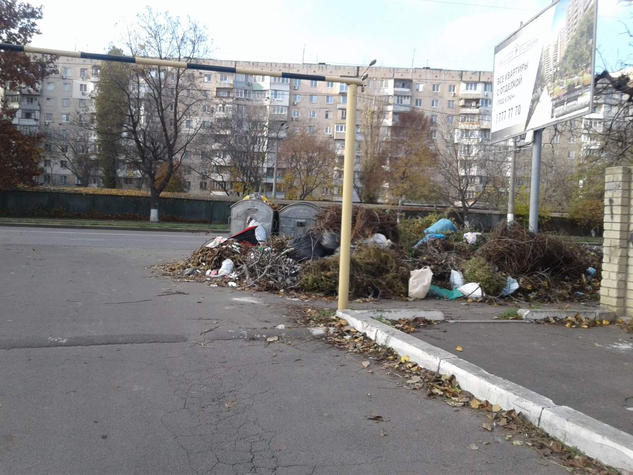 В Одессе мусорная свалка "захватывает" дорогу (Фото)