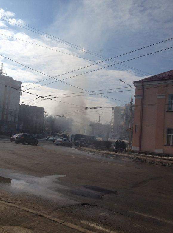 В Тернополе вспыхнул пассажирский автобус (фото)