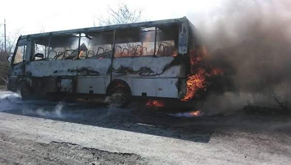В Винницкой области дотла сгорел пассажирском автобус