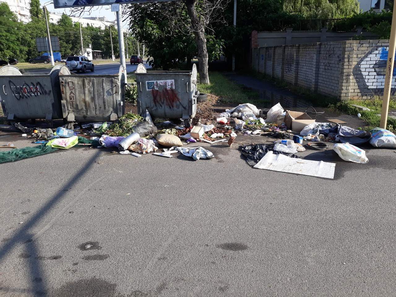 В Одессе разбросанные кучи мусора заполонили одну из улиц (Фото)