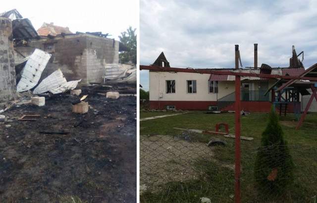 На Закарпатье в ромском поселении сгорел детский сад (фото)