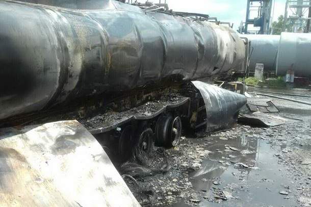 На предприятии в Харьковской области загорелась цистерна, один человек погиб (фото)