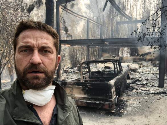В результате природного пожара в Калифорнии был уничтожен дом Джерарда Батлера (фото)