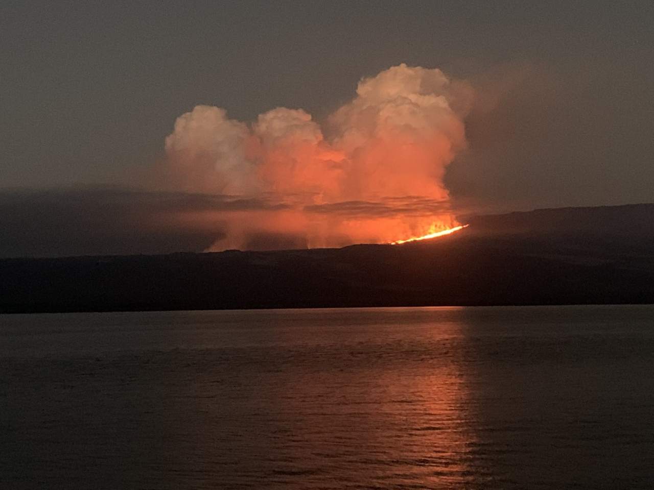 На Галапагосских островах происходит извержение вулкана