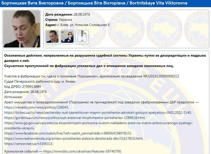 Судью Печерского районного суда Киева внесли в базу сайта 